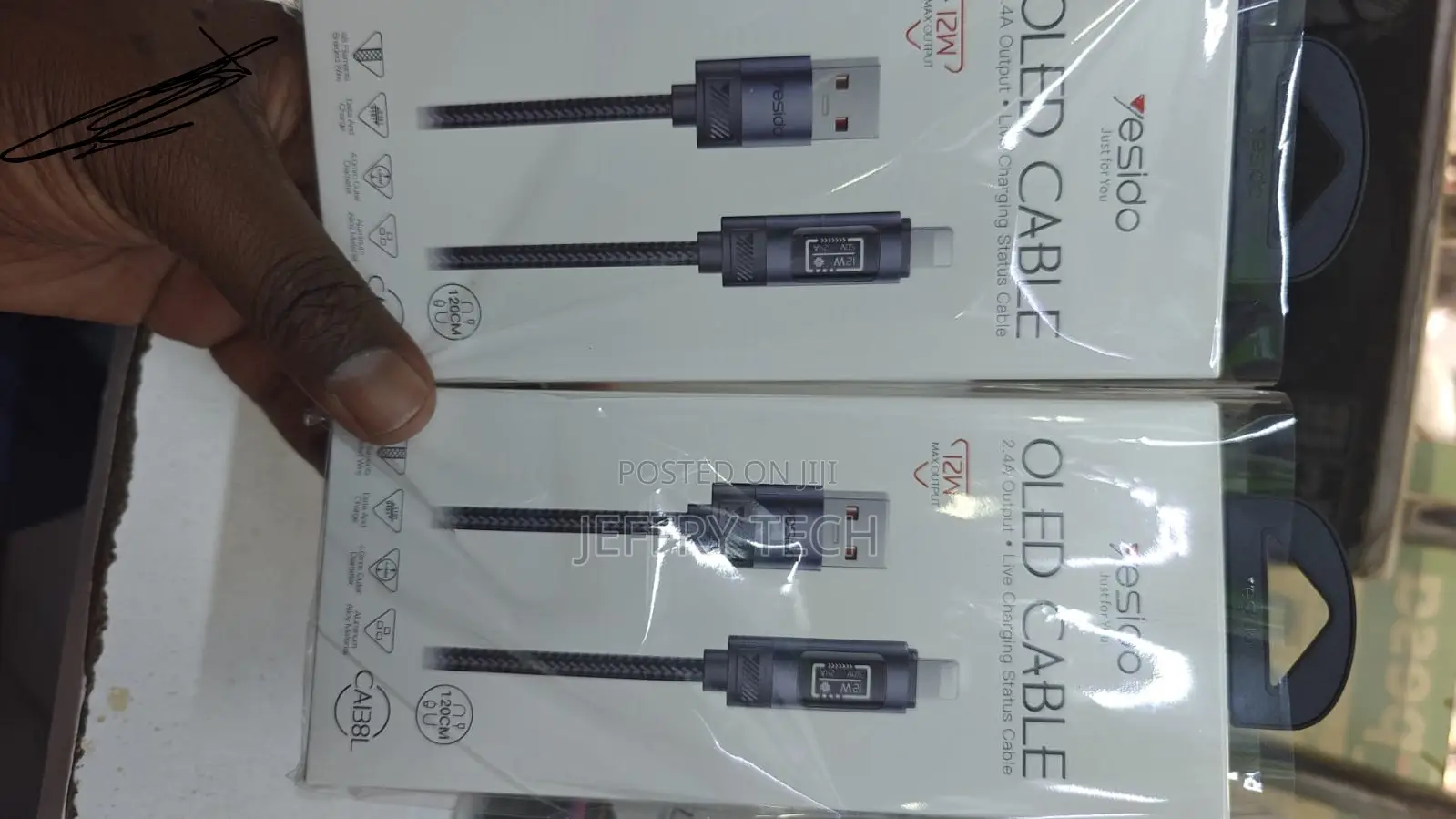Yesido Ca138l Oled Cable, Smart Charging and Data Transfer for iPhonee