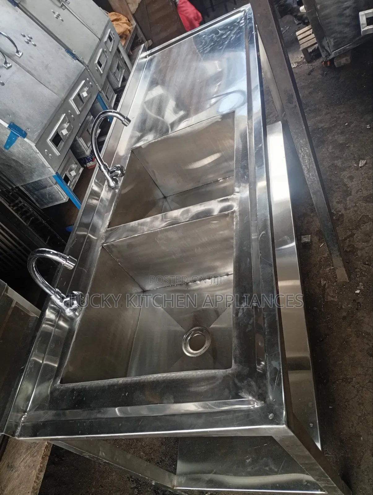 Pure Stainless Steel Double Bowl Washing Sink.
