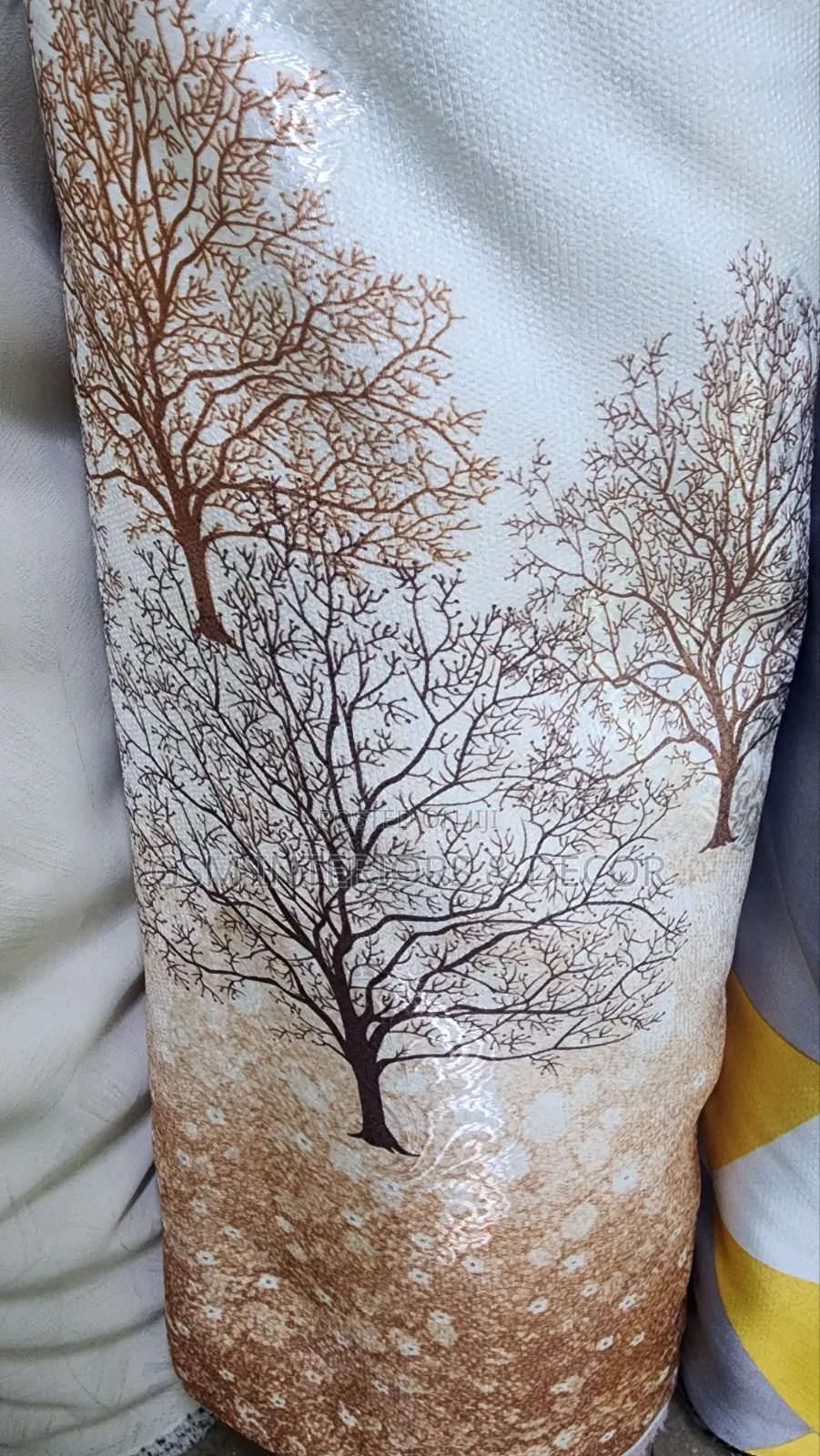 Sleek Fabric Home Curtain With Matching Sheers Brown Patterns