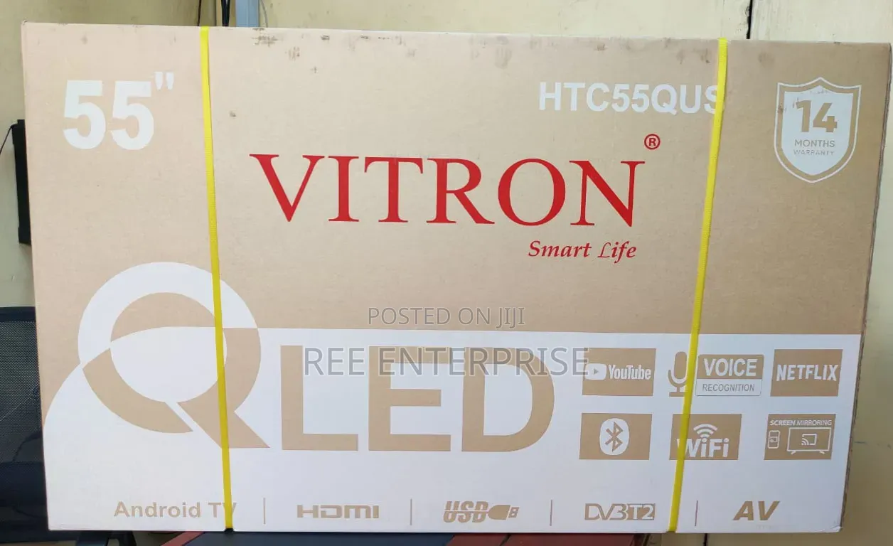 *Vitron 55" Qled Smart Android Frameless With Bluetooth