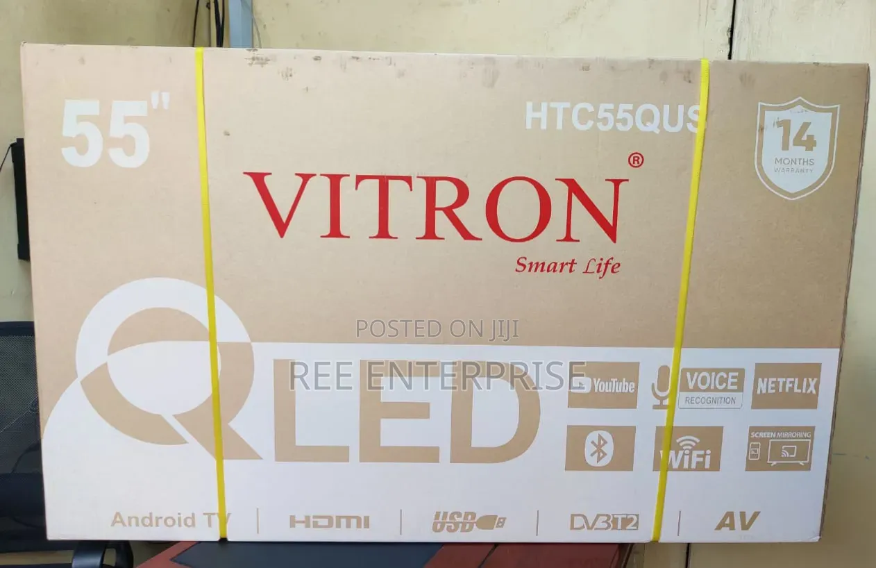 *Vitron 55" Qled Smart Android Frameless With Bluetooth