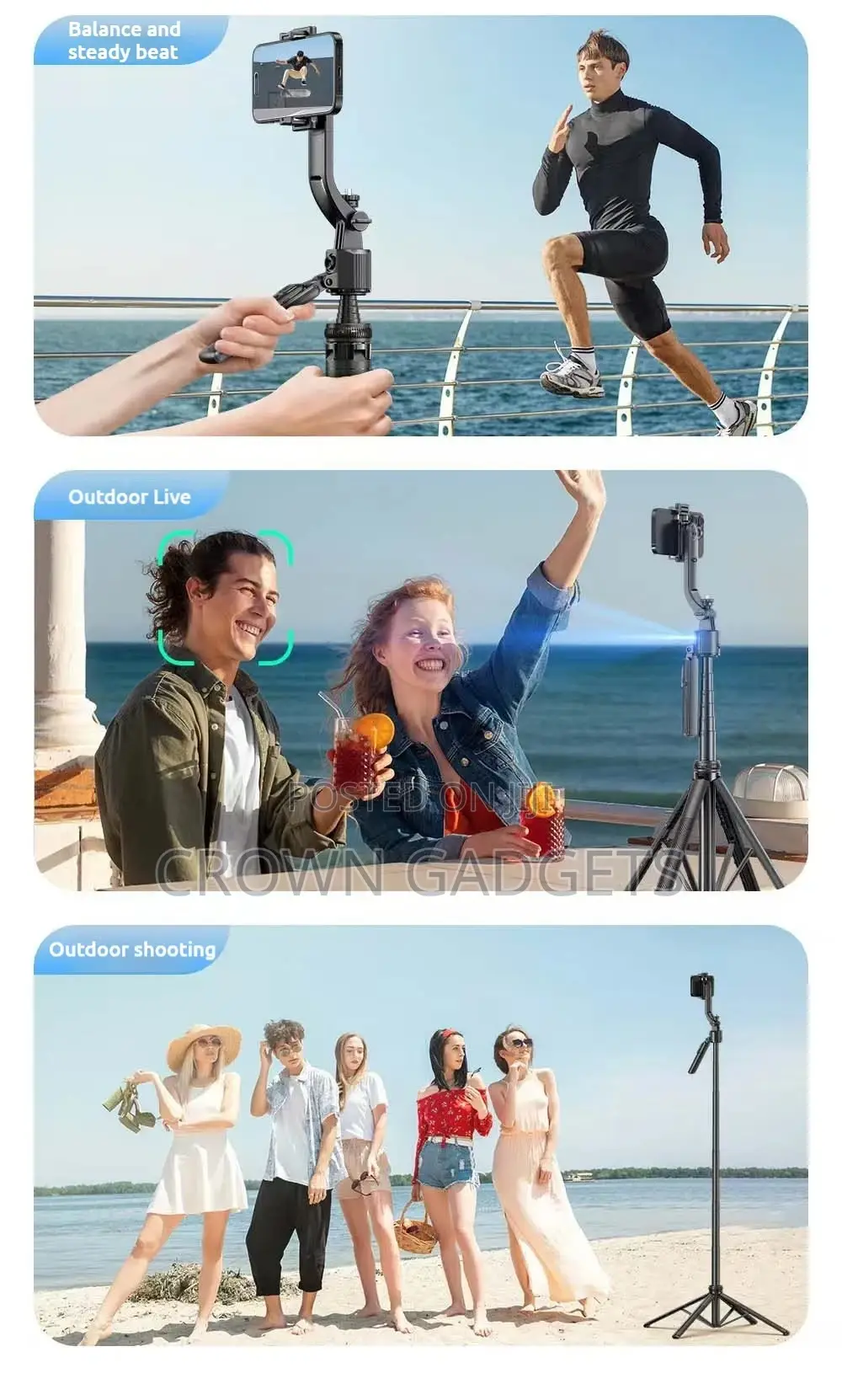 C17 Smart Ai Selfie Stick Tripod 3-in-1 Face Tracking