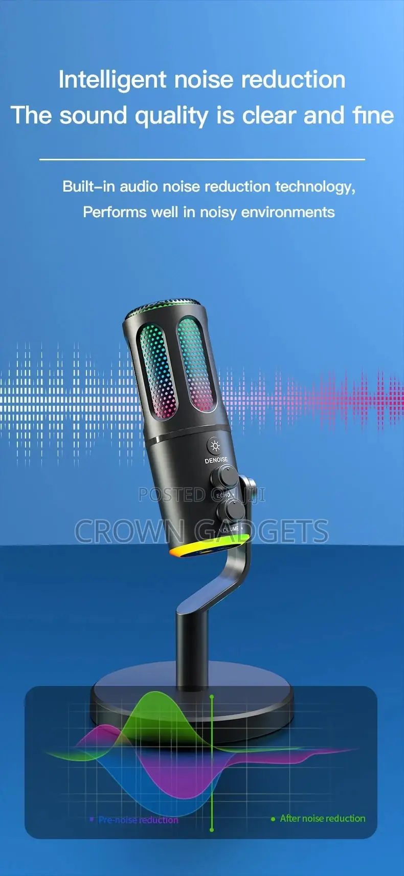 Usb RGB Microphone Condenser for Streaming Recording