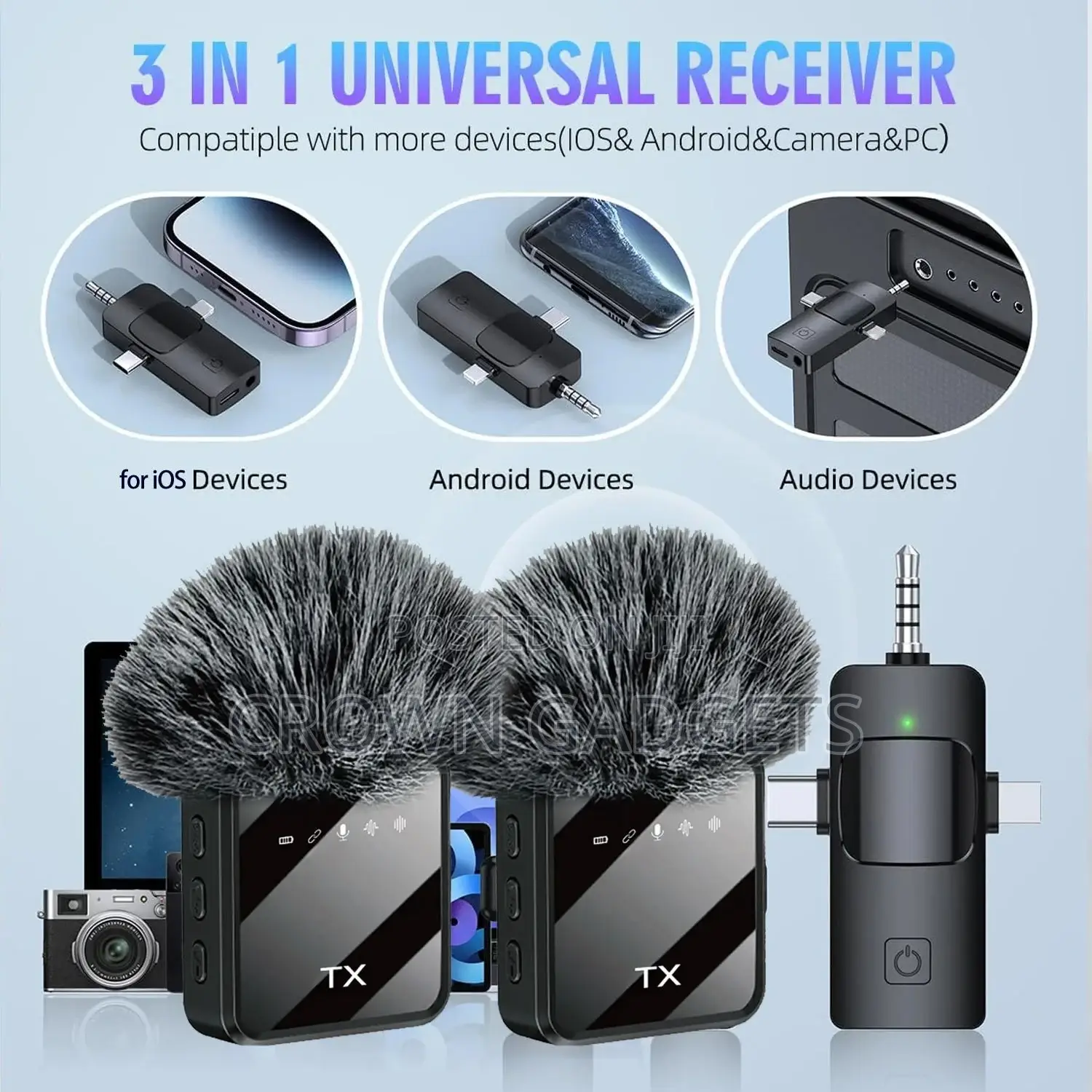 F11-2 Wireless Lavalier Mic With Furry Windshield Set