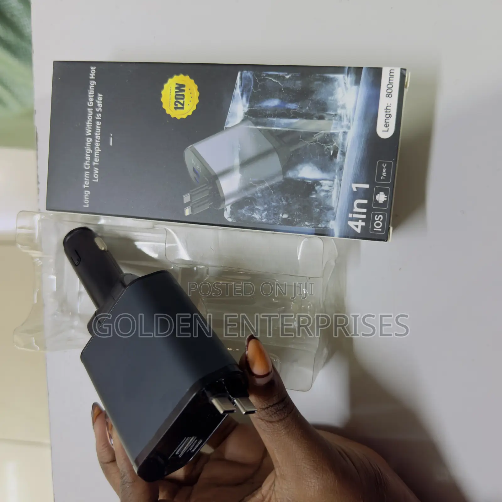 Multi-Port Car Charger With Type-C, Usb Fast Charge, Voltage Display