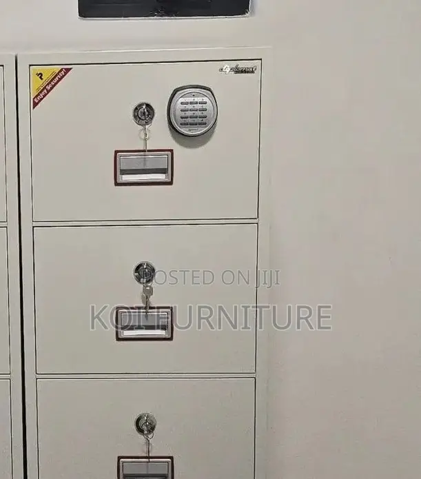 Office Safe; Power Strip Fireproof Executive Safe With 4 Drawers