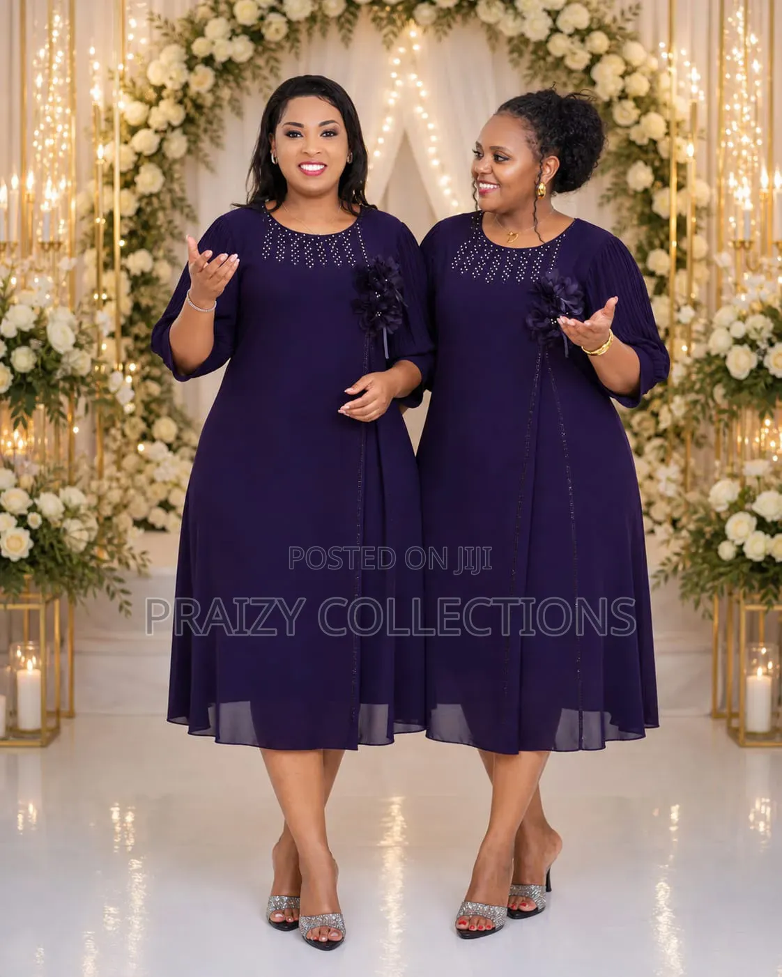 Shift Chiffon Black Purple Dress