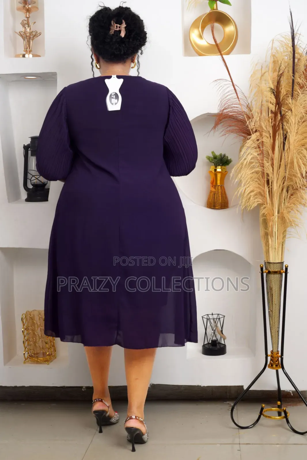 Shift Chiffon Black Purple Dress