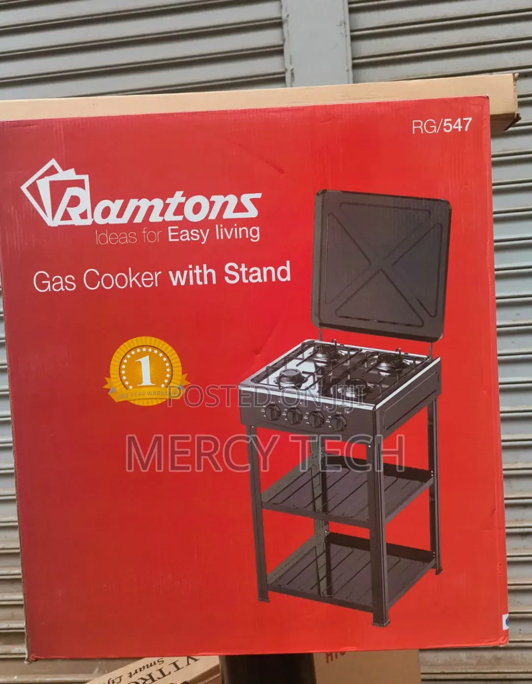 Ramtons 4 Burner Standing Cooker With Shelf (Rg/547)