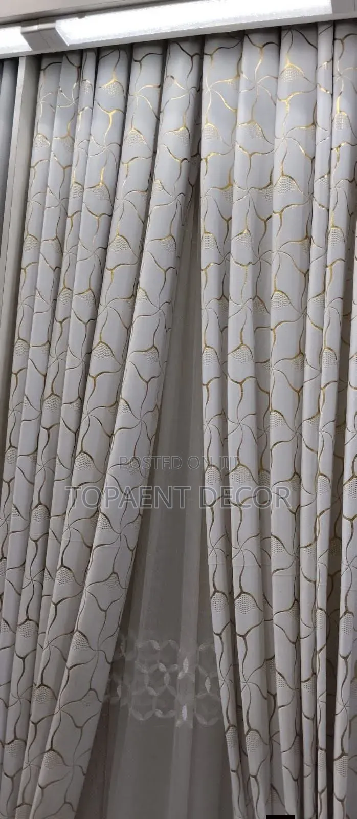 Perfect Finish Velvet Gold White Window Curtains