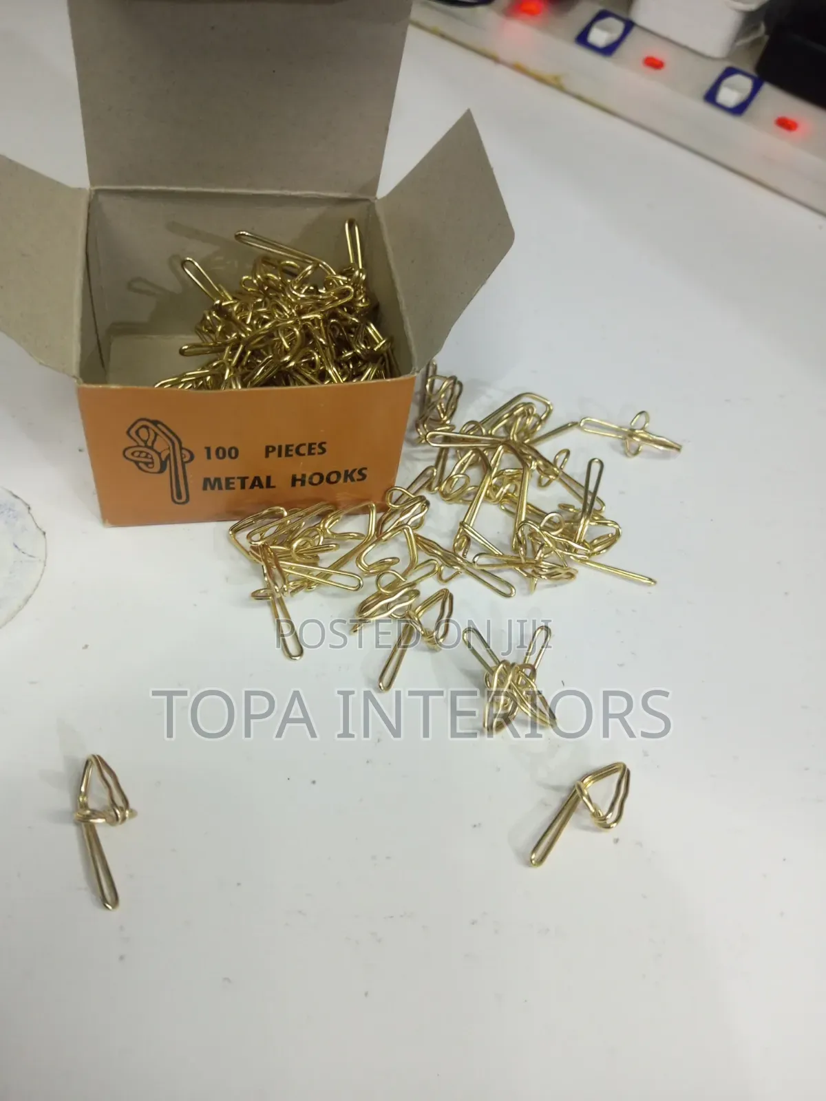 Curtain Accessories Gold Metallic Curtain Hooks Box of 100 Pieces