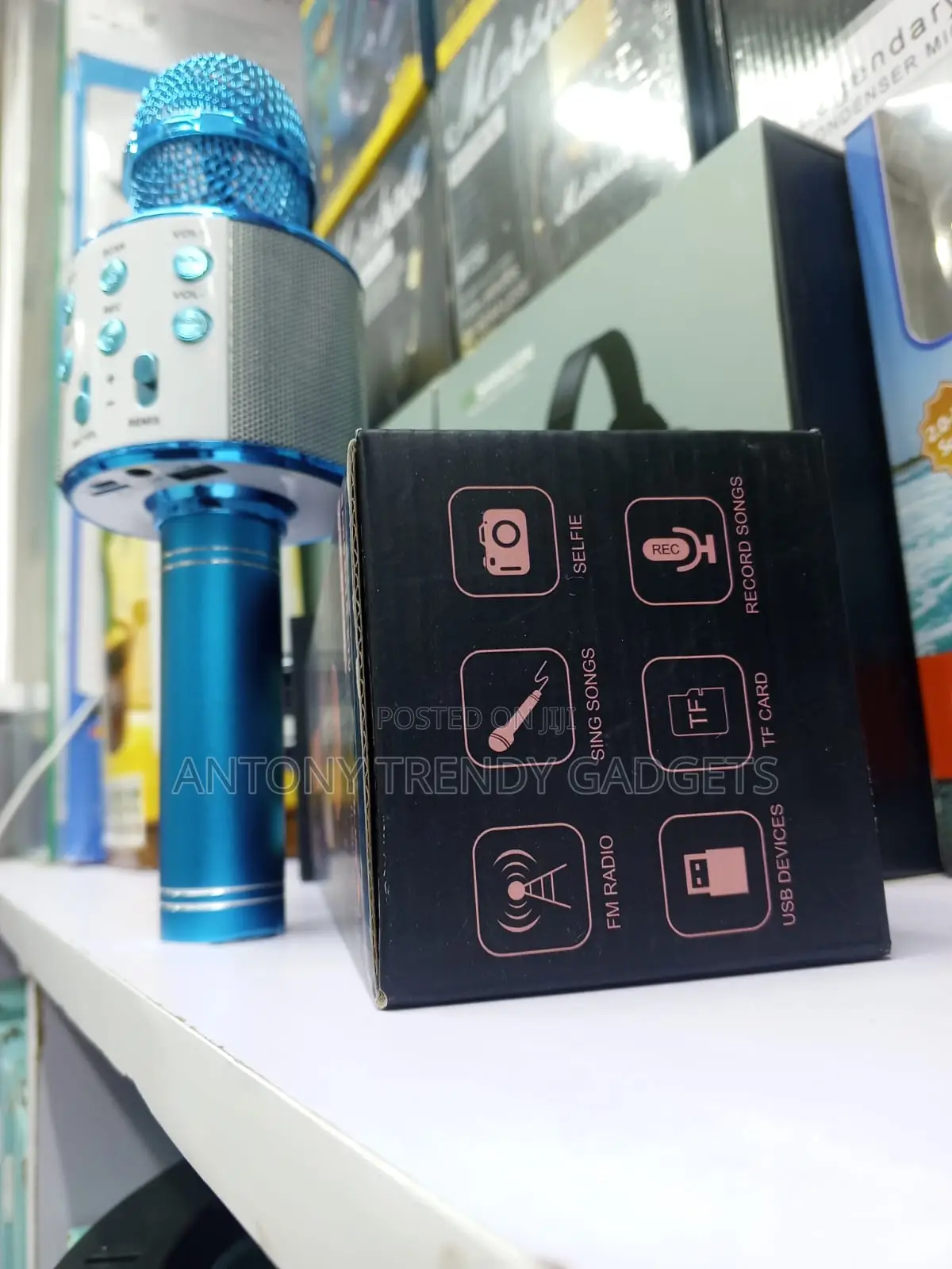 Ws-858l Wireless Karaoke Microphone Echo Speaker Led