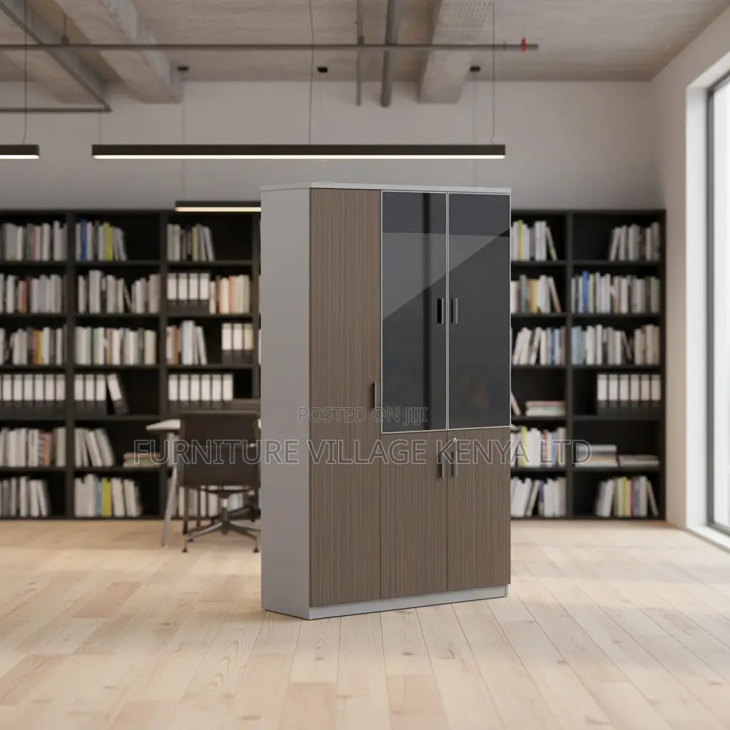 3-Swing Door Half Glass File Storage Cabinet