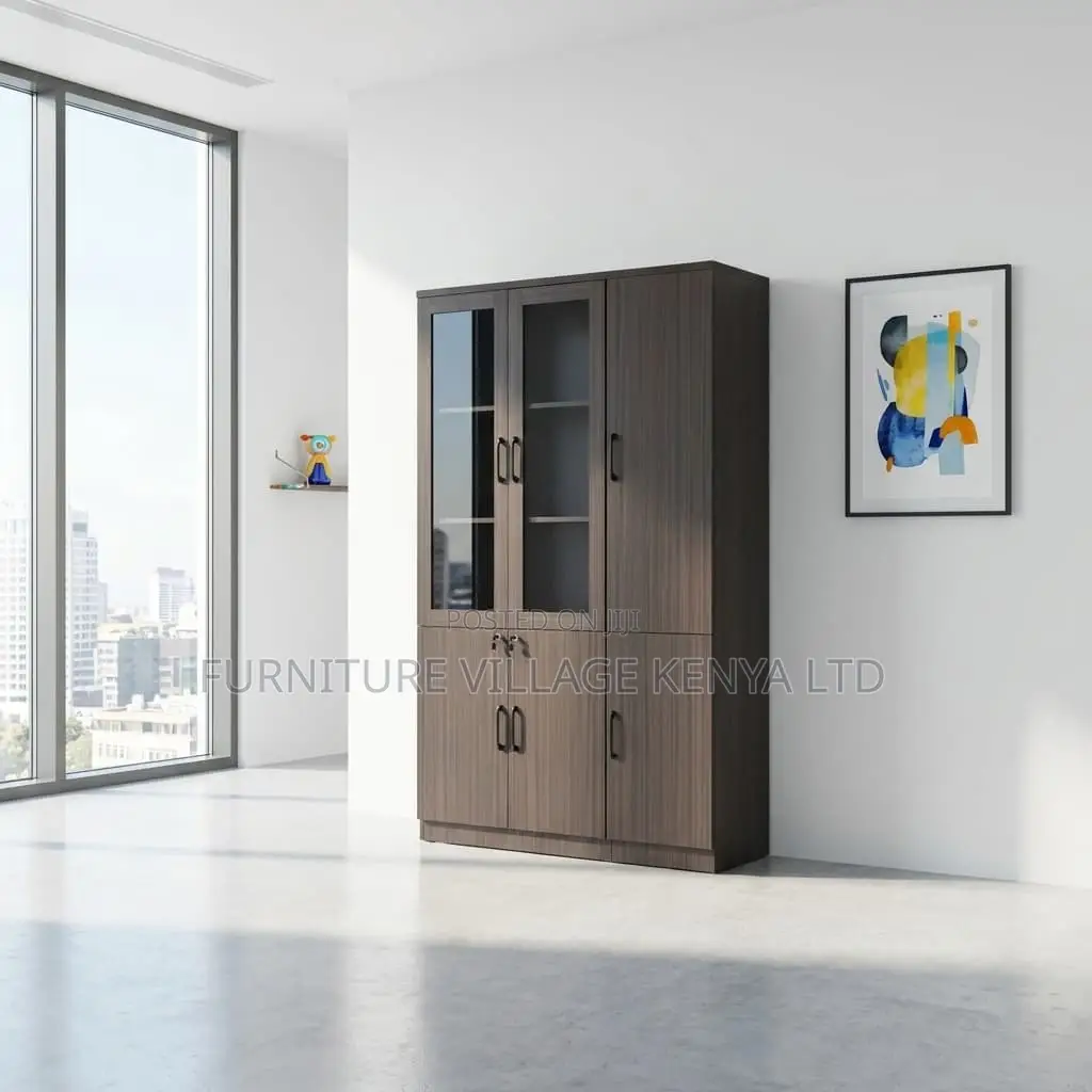 3-Swing Door Half Glass File Storage Cabinet