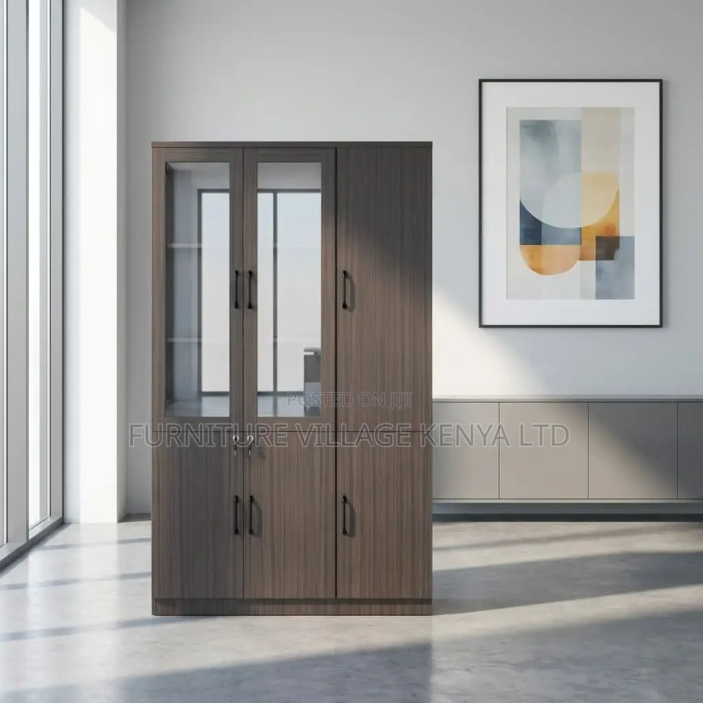 3-Swing Door Half Glass File Storage Cabinet