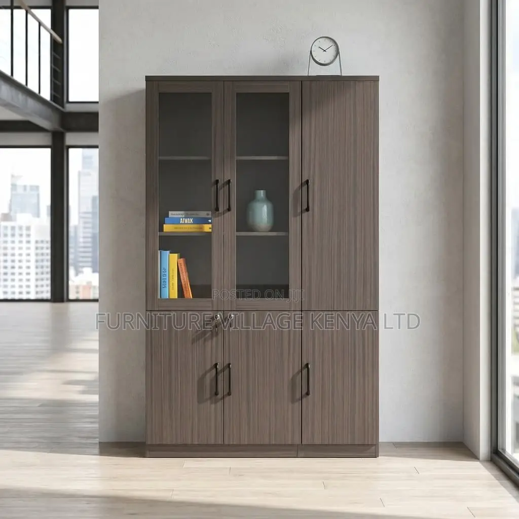 3-Swing Door Half Glass File Storage Cabinet