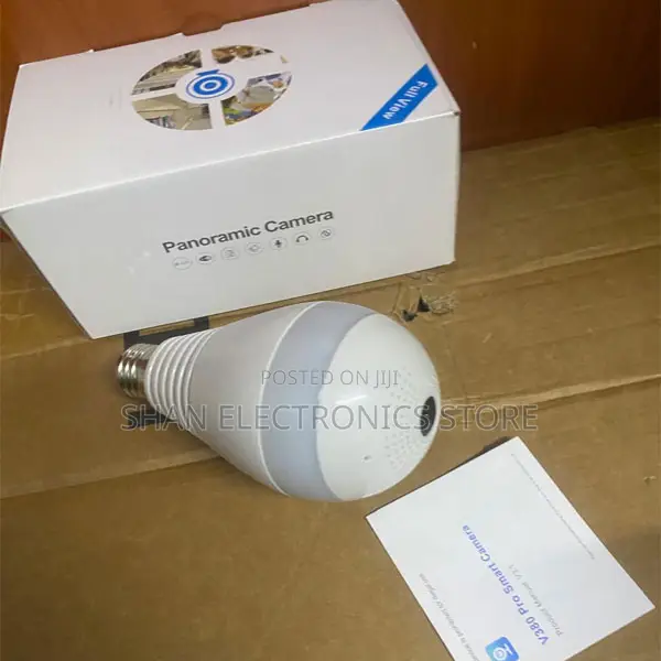 360° CCTV Wifi Bulb Camera – Night Vision Motion Alerts