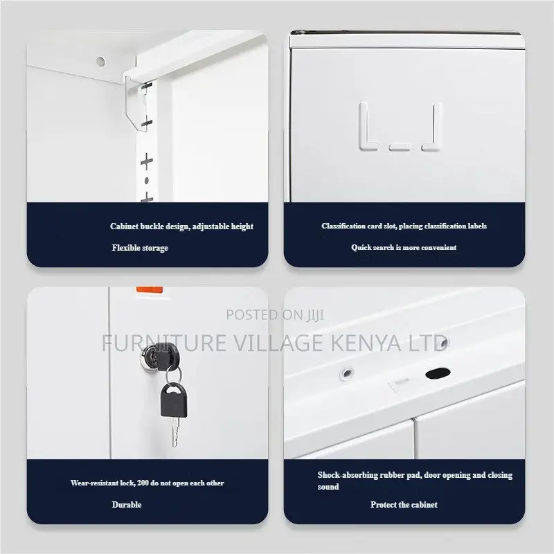 4-Drawer Modern Locker Cabinet With 4-Keys
