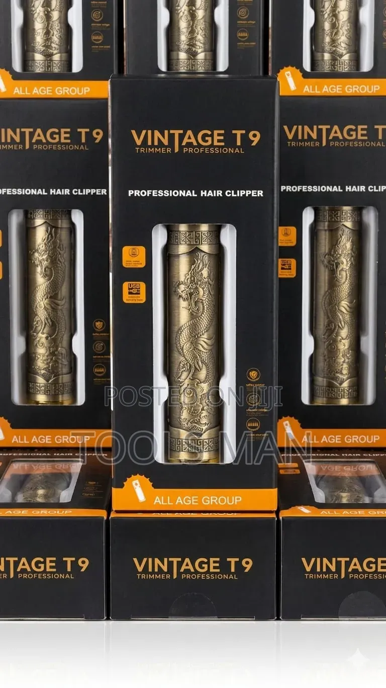 Vintage T9 Professional Hair Clipper - Dragon Engraved Trimmer.