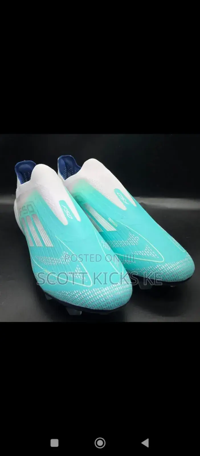 Adidas F50 Elite Laceless Fg - Aqua/White
