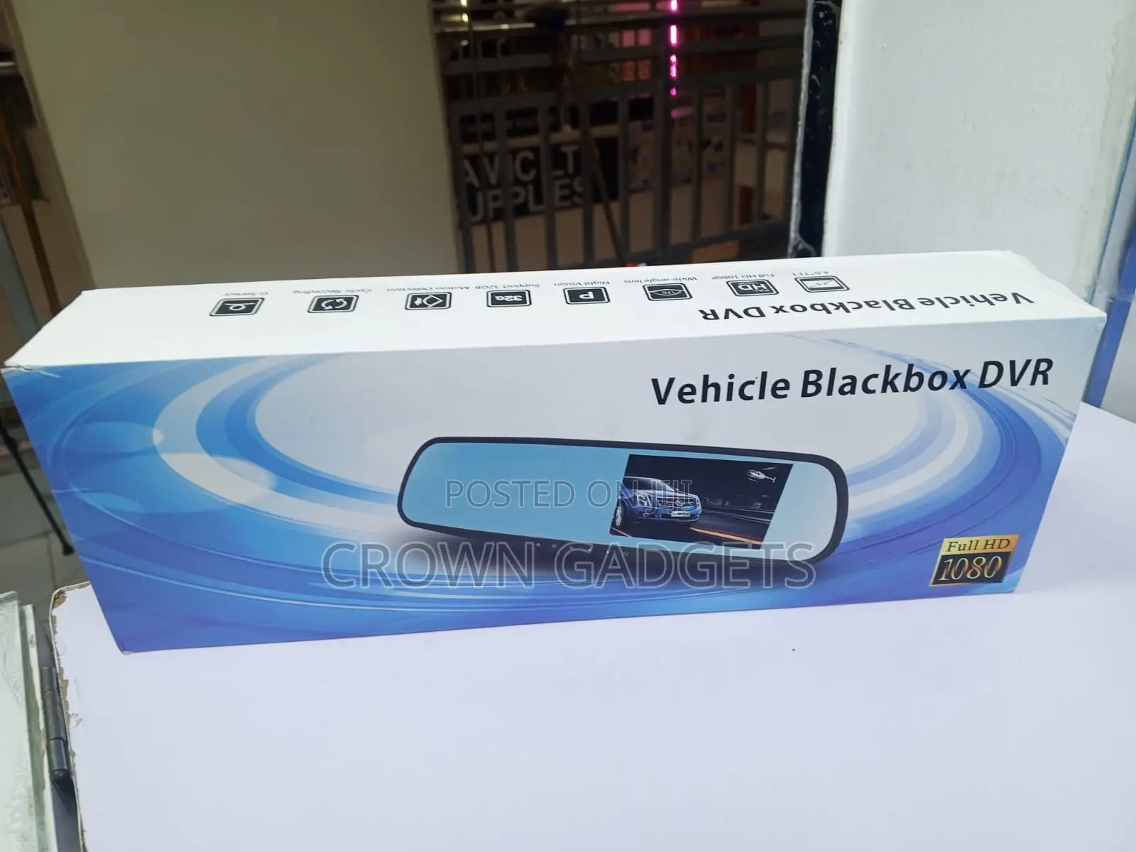 Vehicle Blackbox DVR Dash Cam 1080p Dual Camera Mirror