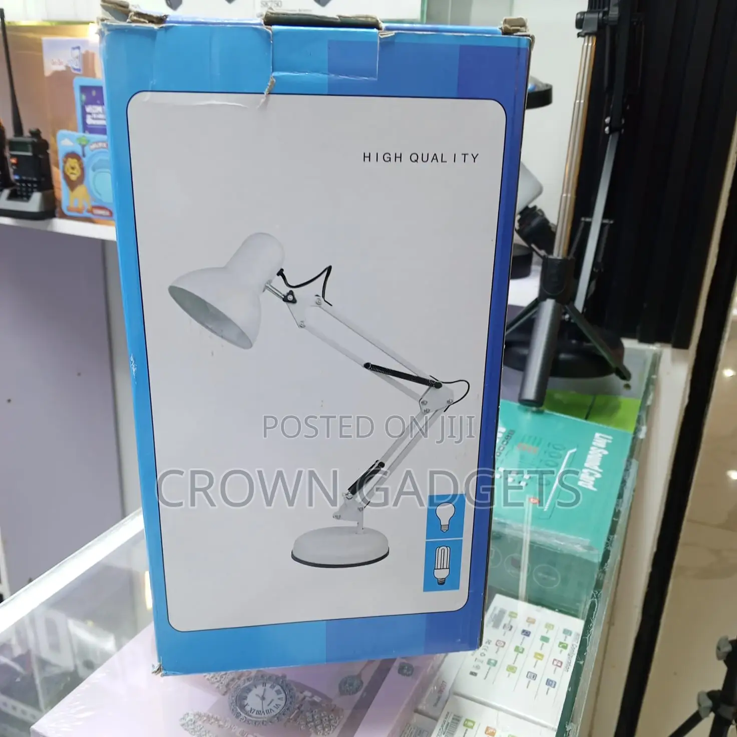 E27 Swing Arm Desk Lamp Black Clamp Table Dual Mount Lamp