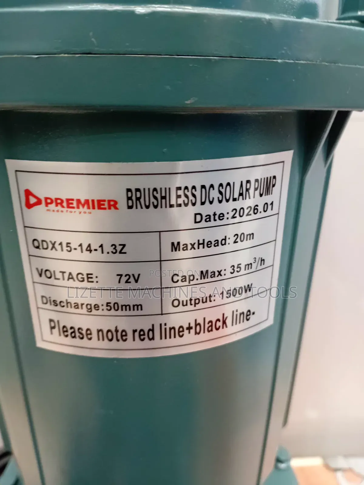 Premier 1500w Brushless Dc Solar Pump 72v
