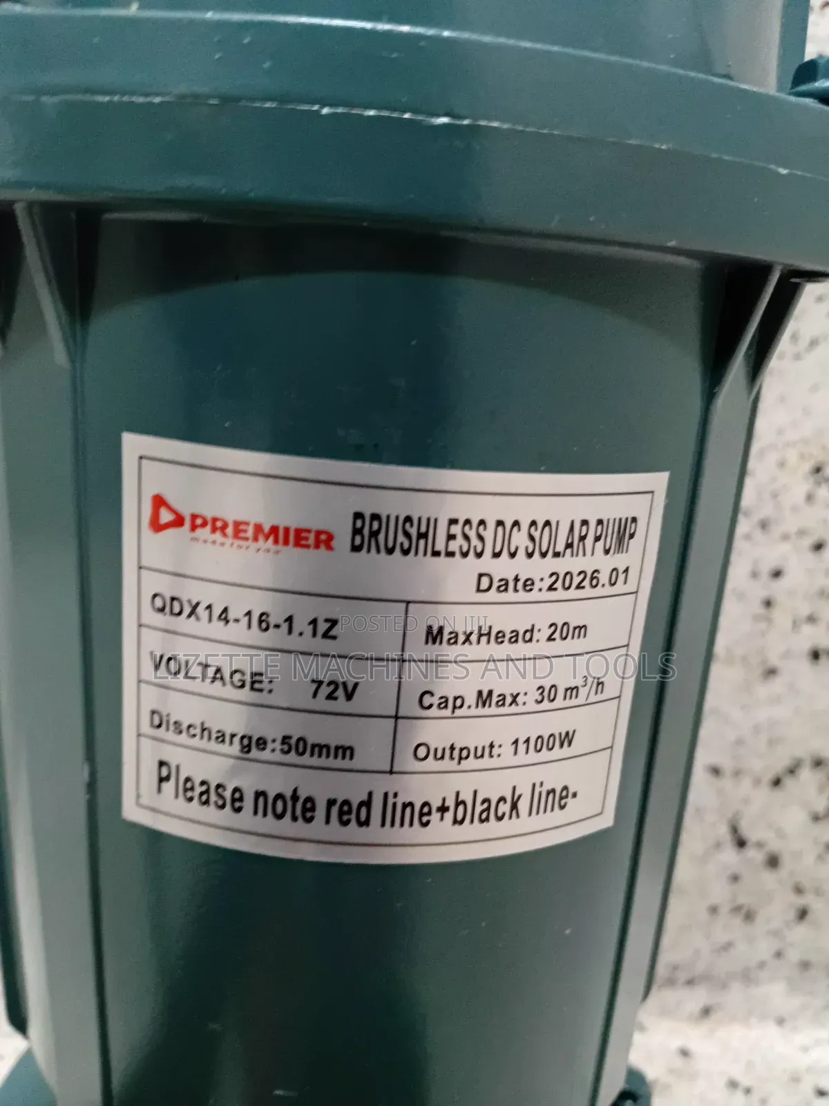 Premier 1100w Brushless Dc Solar Pump 72v