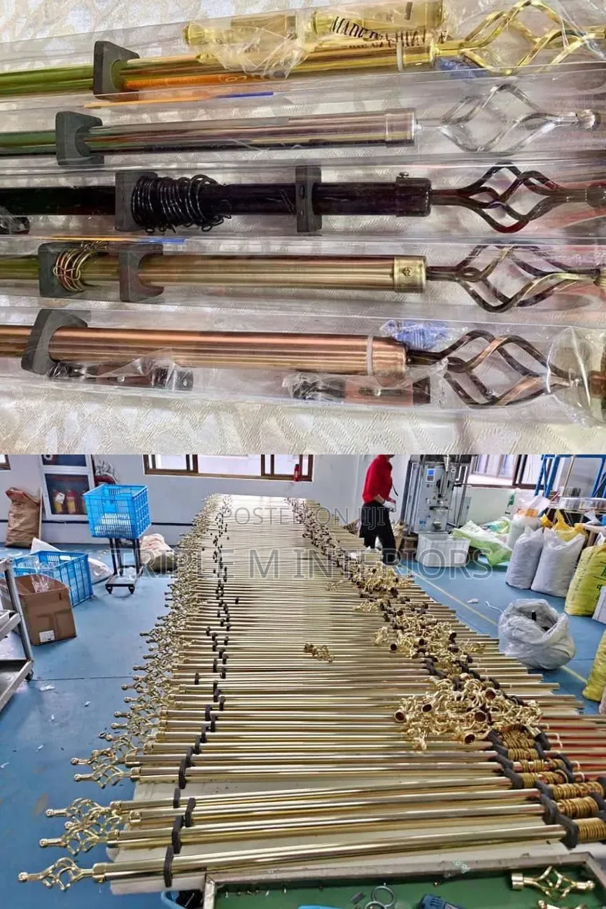 2m Double Imported Curtain Rod Set (Adjustable Size + All Accessories)