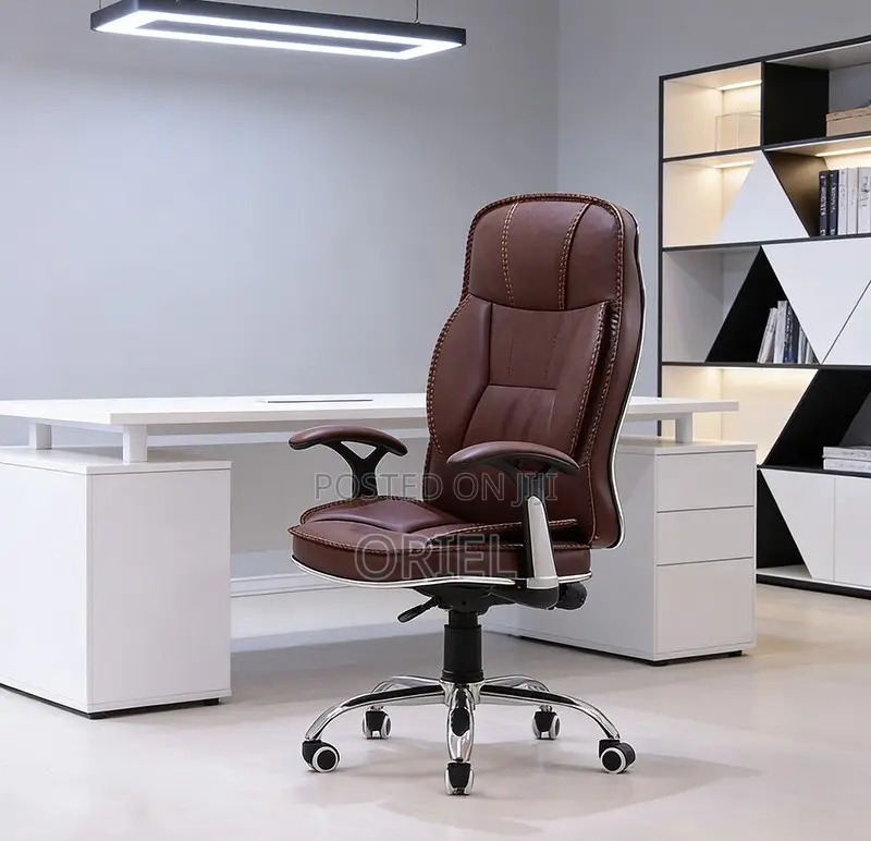 Office Chair : Generic Brown Office Leather Chair