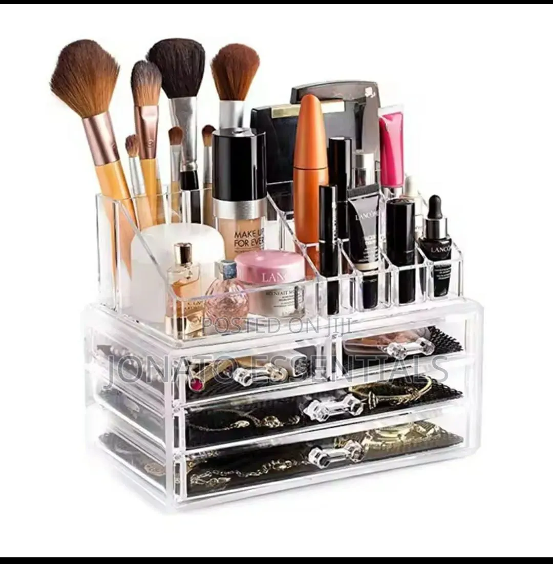 Acrylic Makeup Organizer With Drawers Cosmetic Storage Box