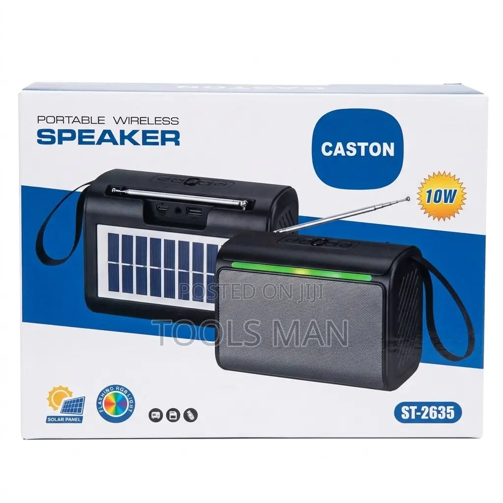 Caston St-2635 Solar Wireless Speaker -Bluetooth, Fm Radio,Usb RGB