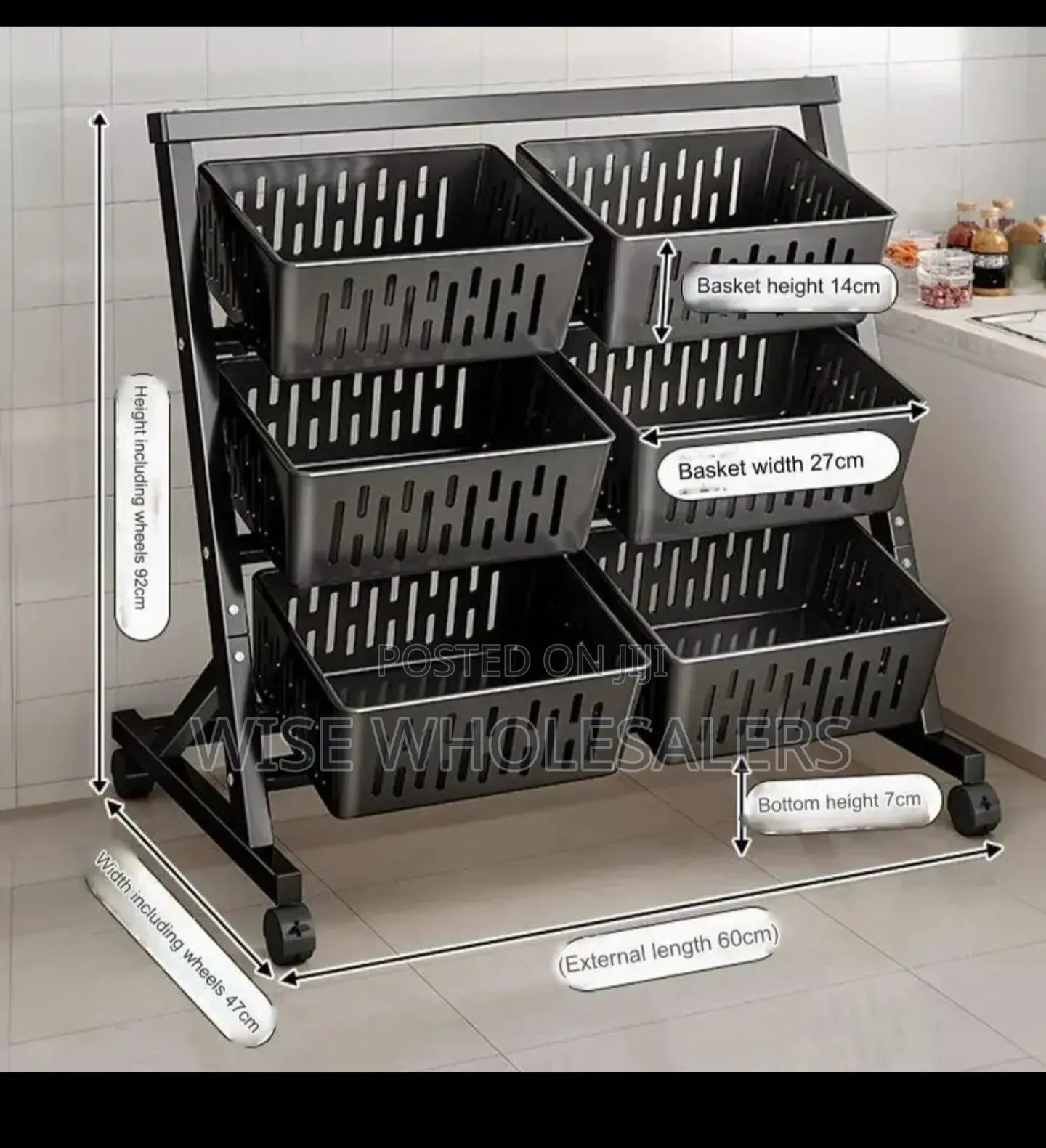 Double Multi- Functional Steel Vegetable Fruit Rack