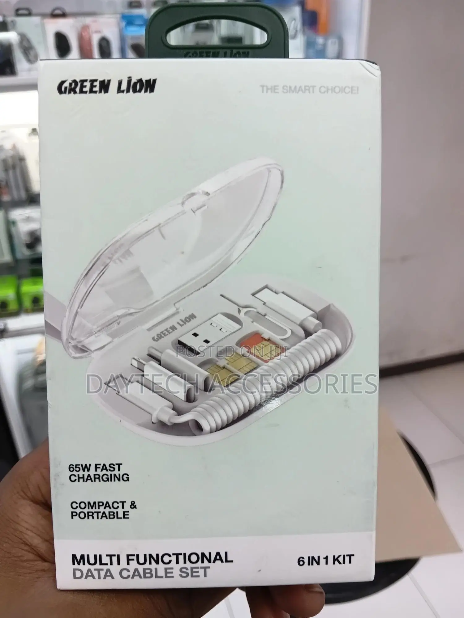 Green Lion 6 in 1 Multi-Functional Data Cable Set 65w Fast Charging.