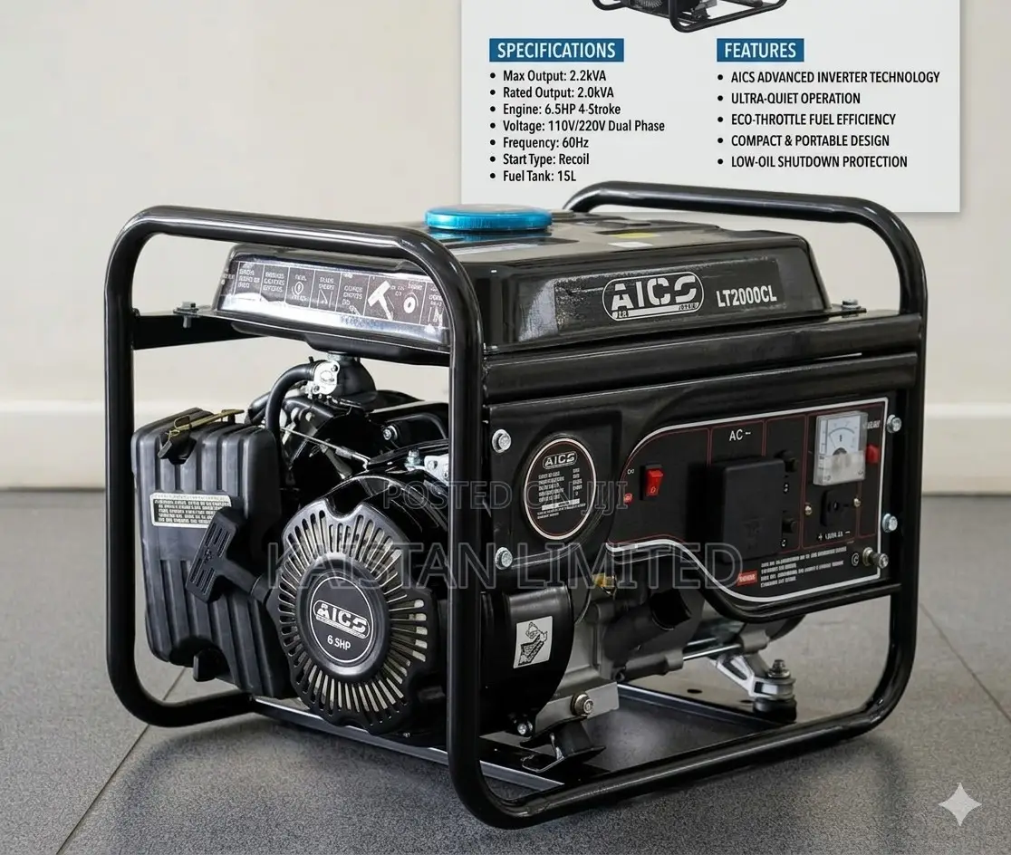 Lt2000cl Aico Japan 4strok Petrol Generator 1.2kva Key Start