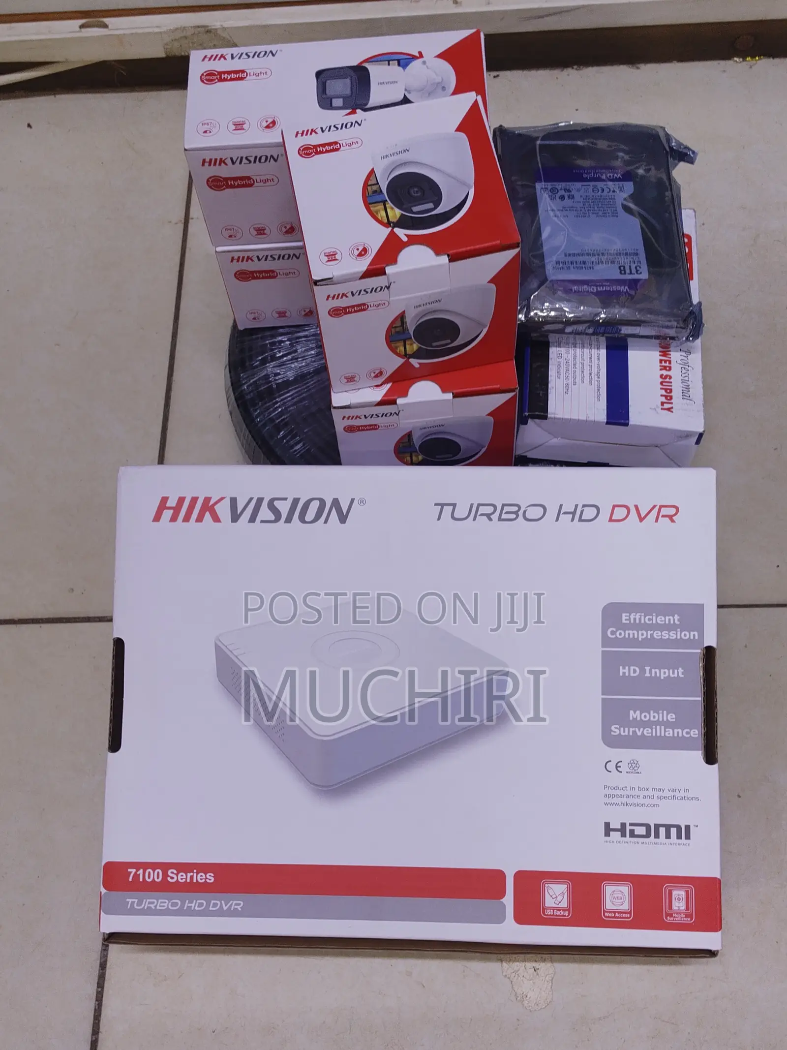 Four 4 Hikvision Quality Hd CCTV Cameras Complete Kit With Night Visio