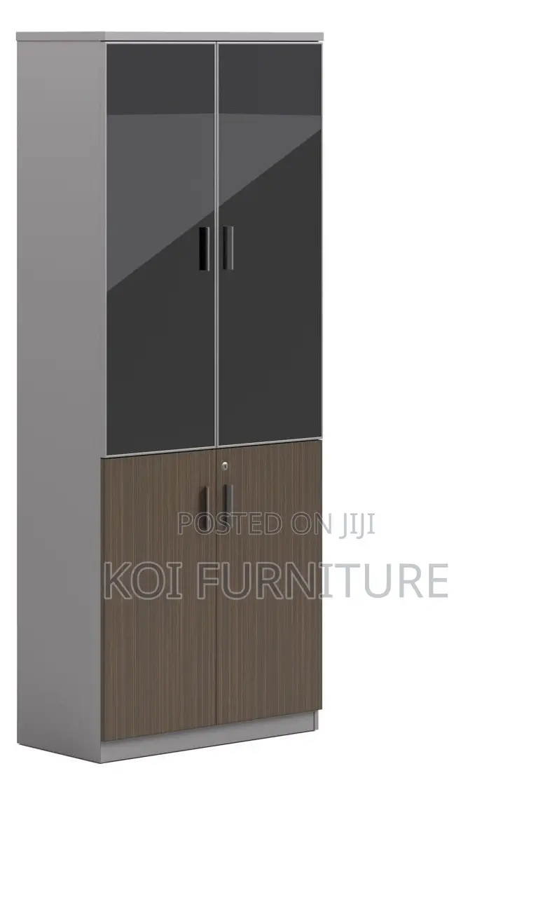 Office Cabinet; Two Doors Executive Cabinet With Upper Glass View