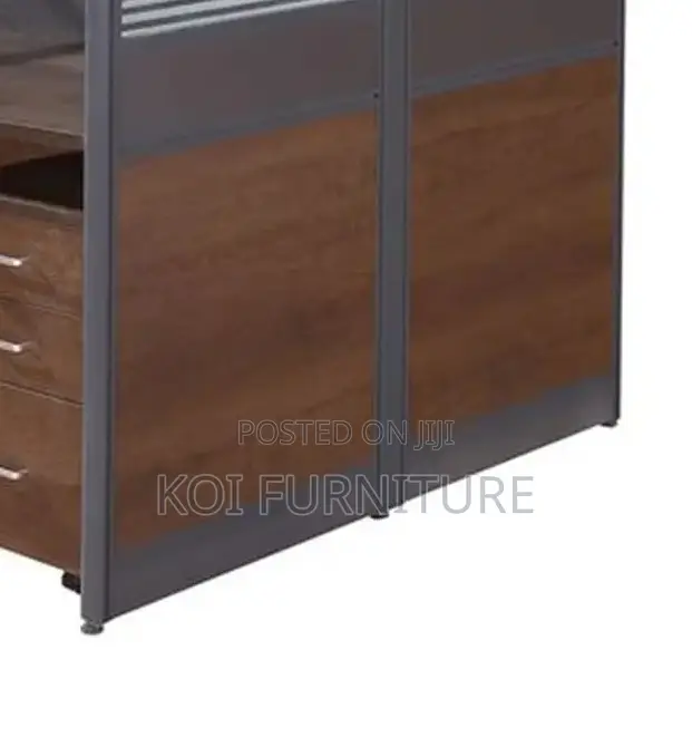 Office Workstation; 2 Seaters Brown MDF Collaborative Station Desk