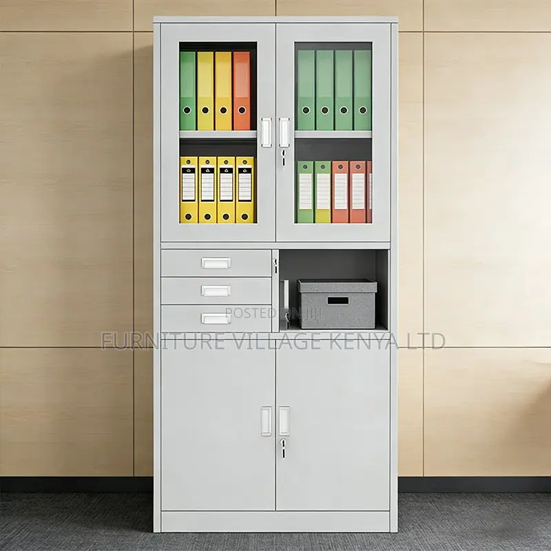 2-Door Metallic White Filling Safe Cabinet