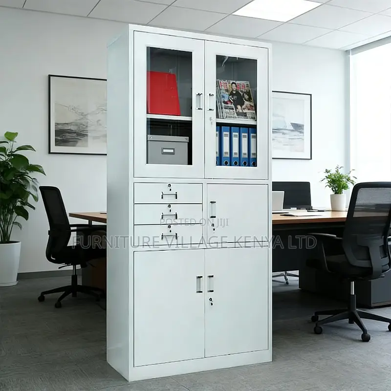 2-Door Metallic White Filling Safe Cabinet