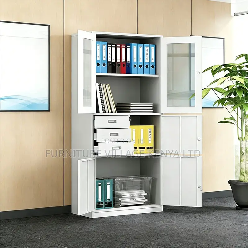 2-Door Metallic White Filling Safe Cabinet