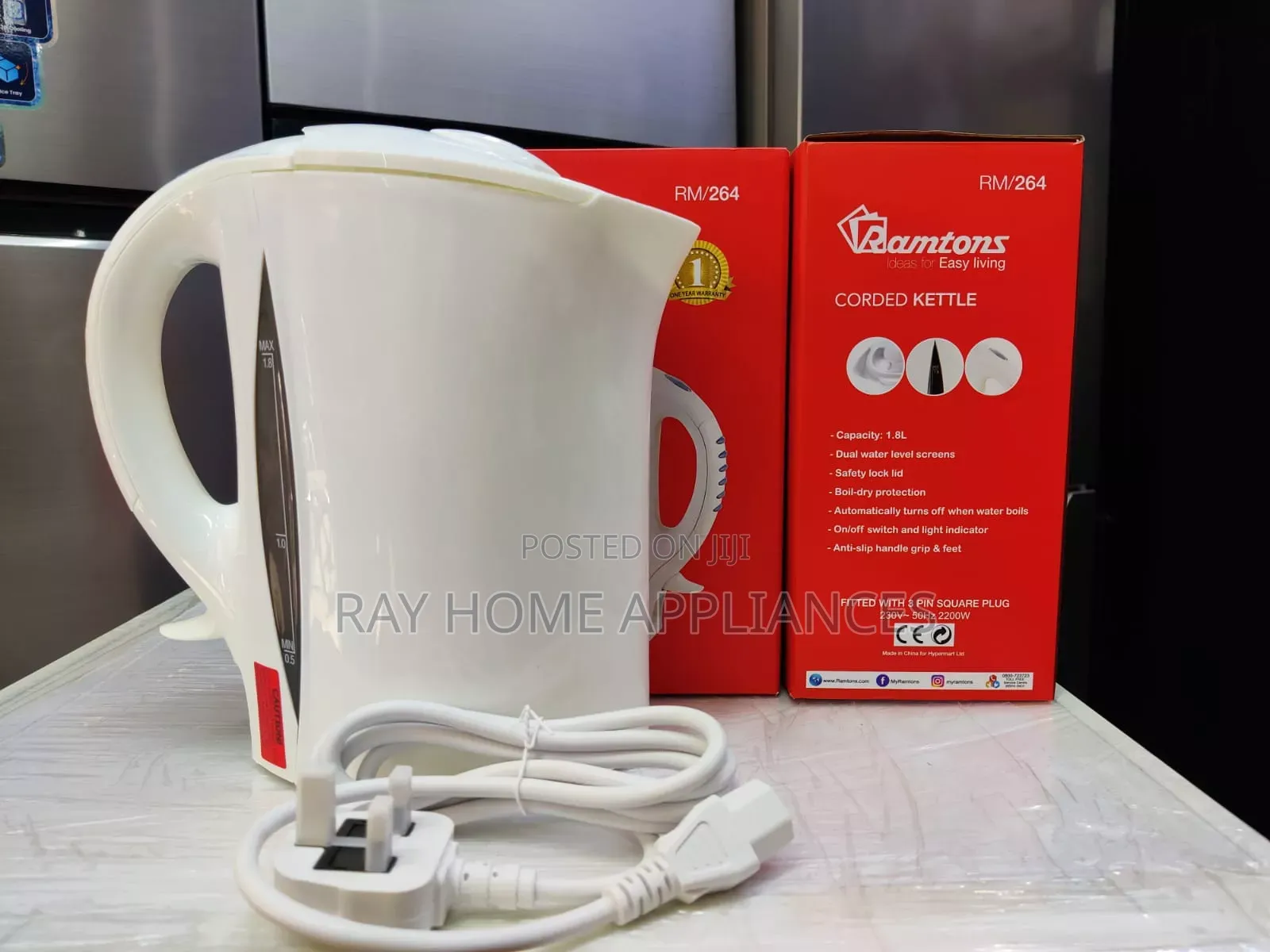 Ramtons Electric Kettle Corded 1.7l