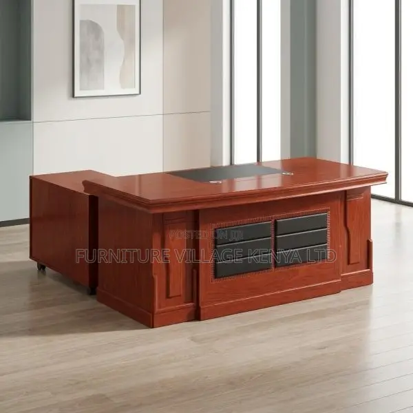 180omm Mahogany Manager's L-Shape Task Desk