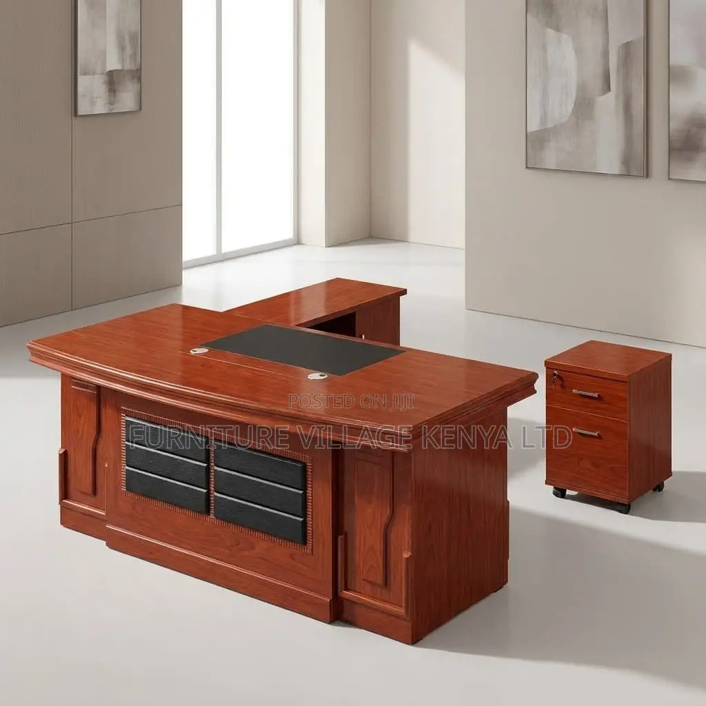 180omm Mahogany Manager's L-Shape Task Desk