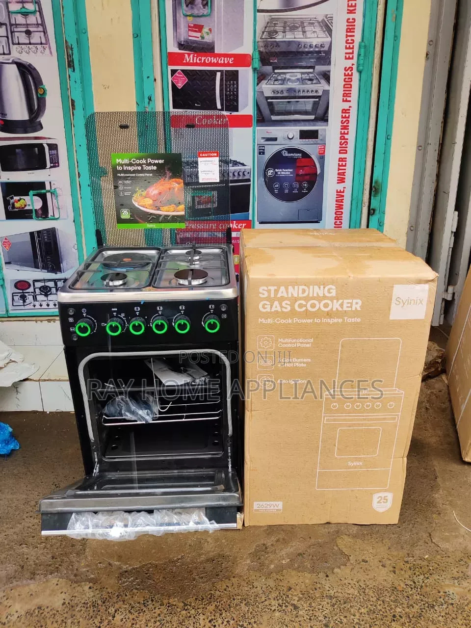Synix Standing Cooker 50x55cm 3g+1e With Electric Oven