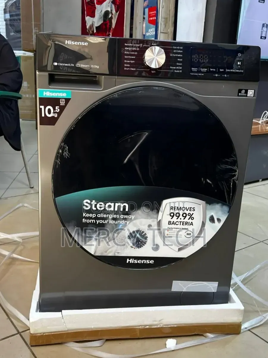 Hisense 10.5kg Front Load Wash and Spin Washing Machine With Steam