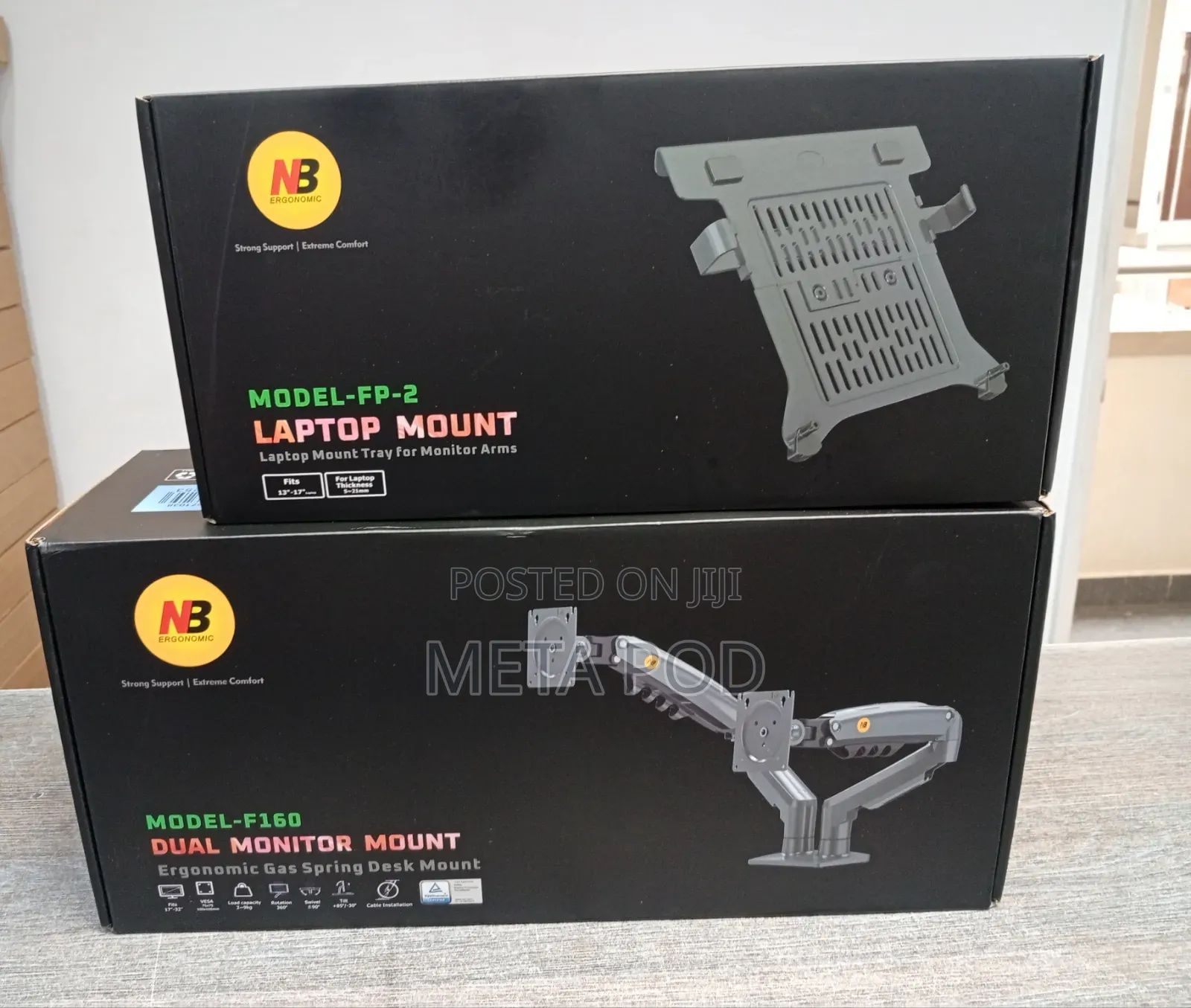 North Bayou 2 in 1 Monitor Mount With Adjustable Laptop Tray