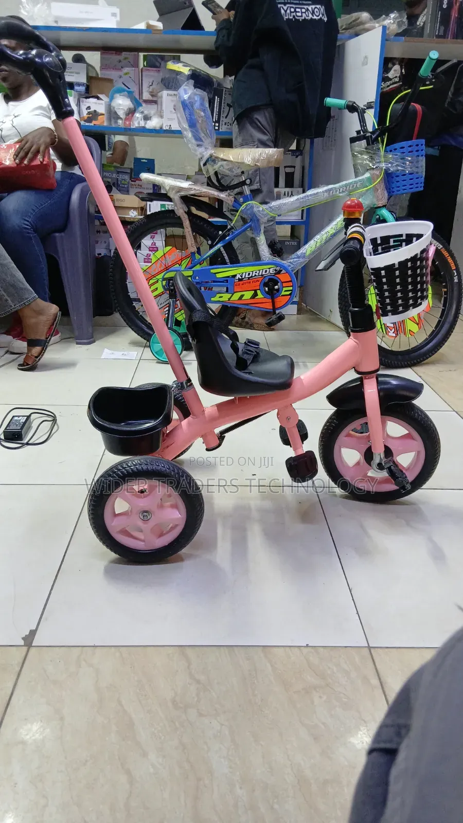 Tricycle With Push Handle Pink