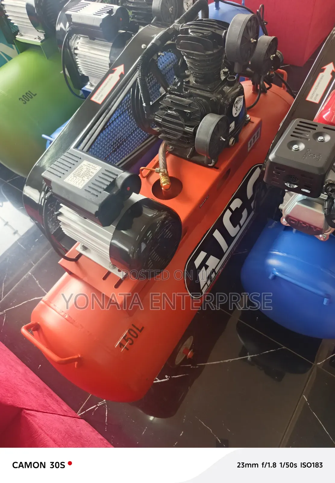 150l Electric Air Compressor (Aico Brand) With 3 Pistons