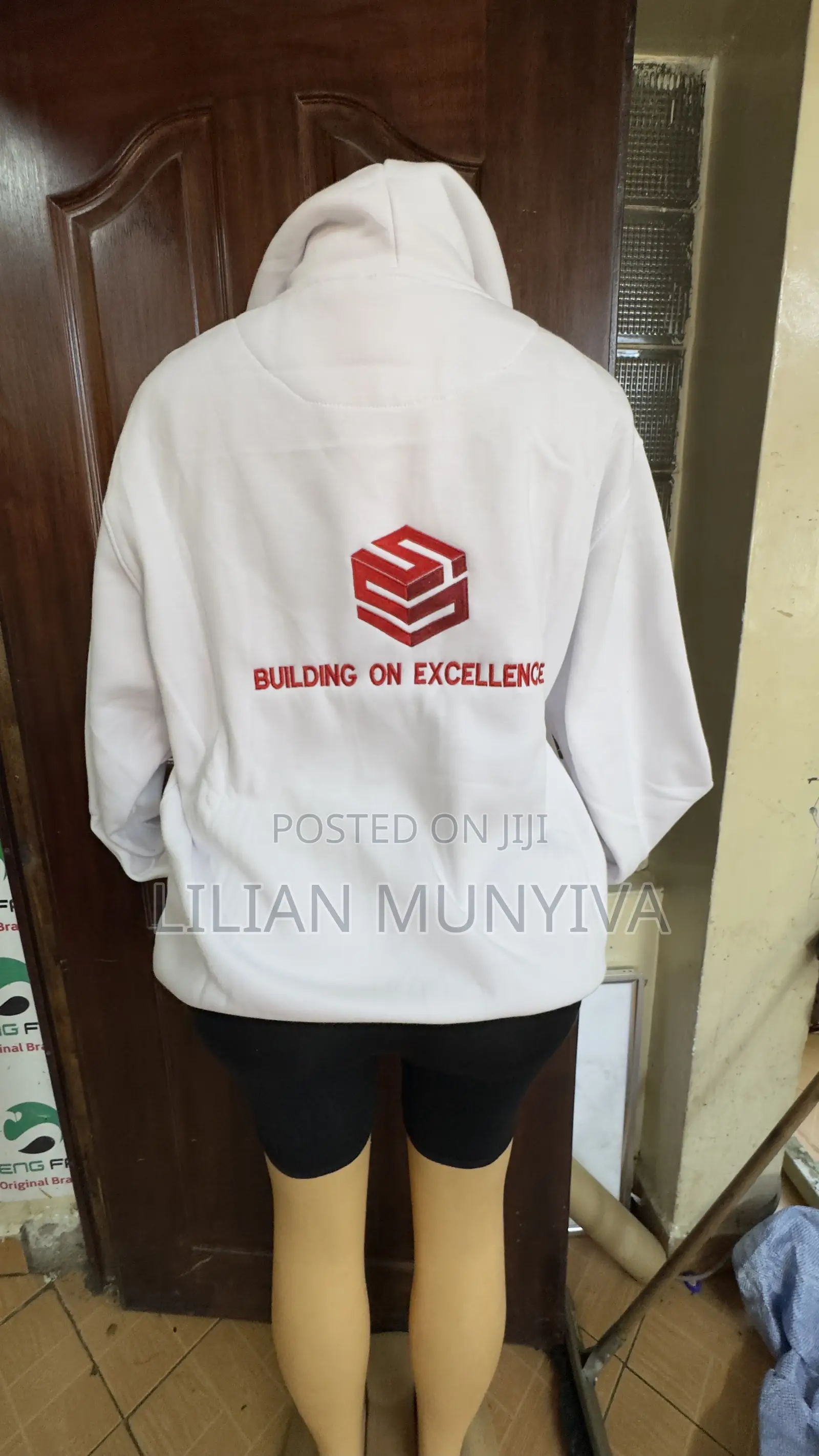 Customized Branded White Hoodie